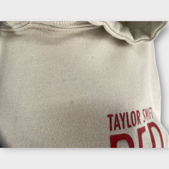 Taylor Swift RED TV Taylors Version Oversized Sweatshirt Beige Hoodie XS - Picture 9 of 11